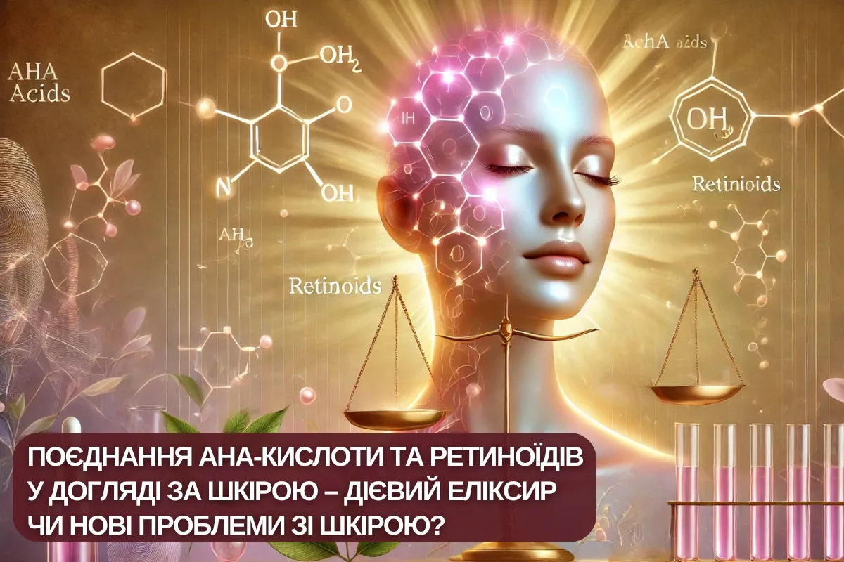 Combination of AHA acids and retinoids in skincare